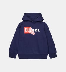 Sweat à capuche avec logo Diesel Kids