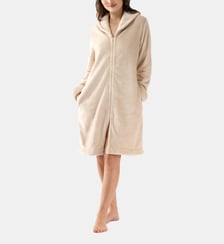 Robe de chambre zipée en peluche flanelle ESSENTIEL H56B Lingerie LE CHAT