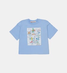 T-shirt avec imprimé avions et logo Marni