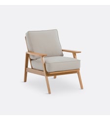 Fauteuil vintage chêne et coton/lin La Redoute Interieurs
