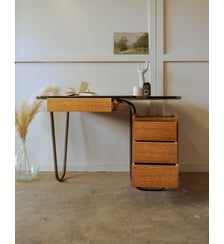 Bureau années 50 en bois Edouard N°628- Produit chiné Debongout