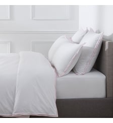 Housse De Couette Pure White Percale Lavée   Finition Drouault