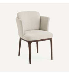 Fauteuil de table pied noyer et tissu natté Jabote AM.PM