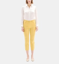 Pantacourt mason - Motif uni - Coupe slim Caroll