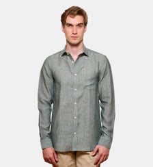 Chemise en lin kaki coupe droite Atelier Privé