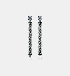 Boucles d’oreilles longues en forme de tube avec cristaux Aristocrazy