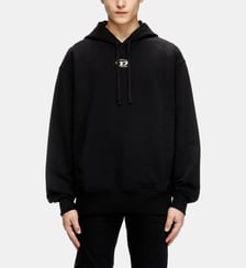 Sweat-shirt à capuche oversize avec logo métallisé Diesel