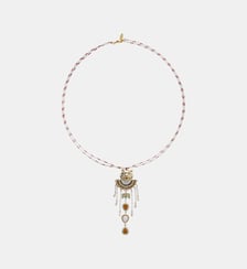 Collier perles avec pendentif tigre et pampilles ARZA Hipanema