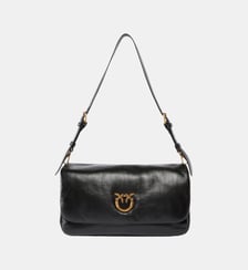Sac à bandoulière moyen love bag click soft horizontal handle en cuir brillant Pinko