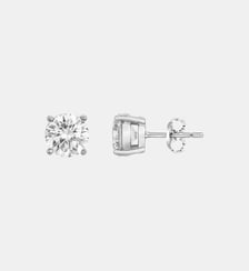 Boucles d'oreilles puces Issa en Acier 316L avec oxyde de zirconium blanc Phebus