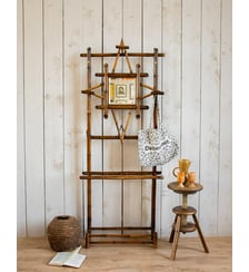 Porte-manteau miroir en bambou Max N°218- Produit chiné Debongout