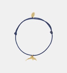 Bracelet corde bleue dauphin doré Les Néréides