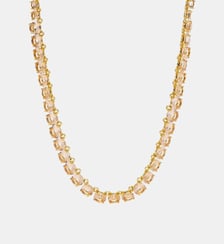 Collier ras de cou pierres rondes la diamantine rose abricot Les Néréides