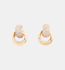 Boucles d'oreilles nœud doré à strass Balaboosté