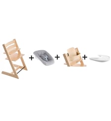 Chaise Tripp Trapp Naturel avec Newborn Set et babyset et tablette Stokke