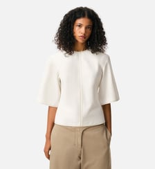 Top Ajusté Manches Courtes en Coton AMI Paris