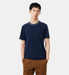 T-shirt en Piqué stretch col rayé Lacoste
