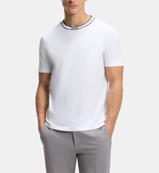 T-shirt droit coton col signature BOSS