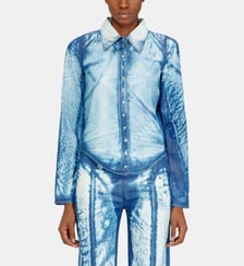 Chemise en denim Lyocell à effet X-Ray Diesel