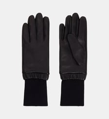 Gants en cuir et maille côtelée Sandro