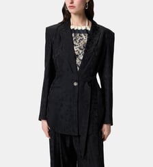 Veste kimono en jacquard fleuri Pinko