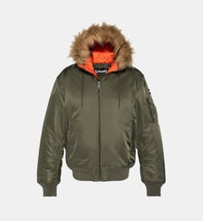 Bomber avec capuche effet fourrure Schott
