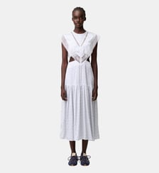 Robe longue satinée dentelle Claudie Pierlot