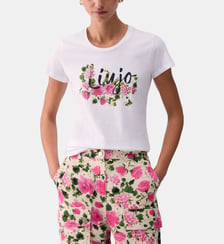 T-shirt avec imprimé et strass Liu Jo