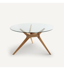Table ronde verre et chêne massif AM.PM