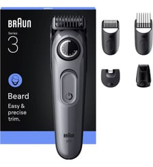 Tondeuse barbe BT3560, molette réglable, 40 hauteurs de coupe, précision 0,5 mm, autonomie 50 mn Braun