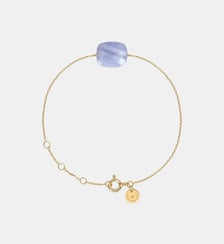 Bracelet, agate bleue dentelle, or jaune Morganne Bello