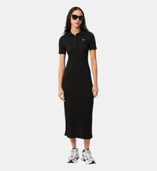 Robe polo longue coton côtelé Lacoste