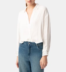 Chemise recyclée décor clous et strass Ikks