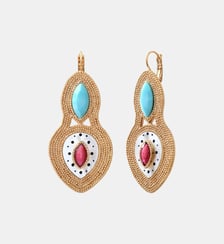 Boucles d'oreilles dormeuses  en métal perlé  - Mindoro Satellite