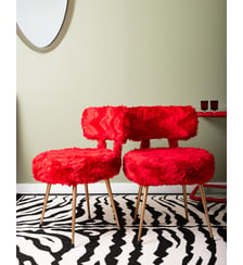 Paire de deux chauffeuses vintage rouge Olivia N°96- Produit chiné Debongout