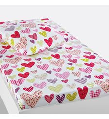 Drap-housse enfant pur coton, Coeur Liberté So'Home