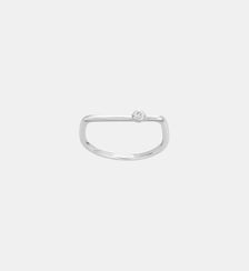 Bague épaulée Funambule en Argent avec diamant blanc La Garçonne Diamant