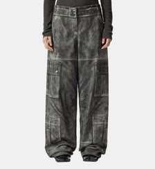 Pantalon wide leg imprimé effet cuir Pinko