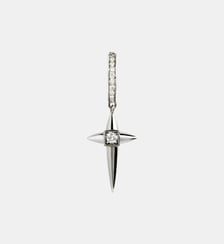 Créole Mini Rockaway croix diamants et argent Statement