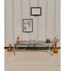 Table basse chromée en verre Donna N°845- Produit chiné Debongout