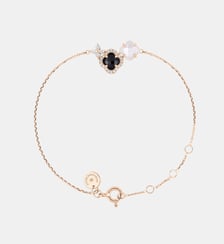 Bracelet, onyx, nacre blanche, diamants, or rose Morganne Bello