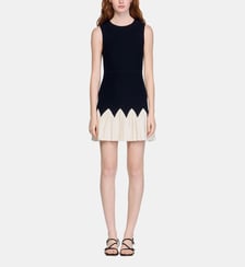 Robe courte en maille bicolore Sandro