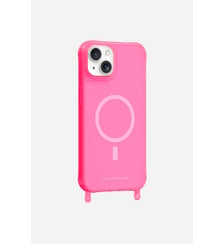 Coque de téléphone magsafe rose fluo avec anneaux pour iPhone 13 La Coque Française