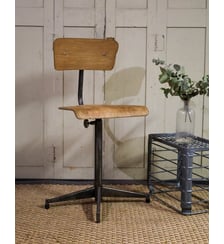 Chaise d'atelier en métal et bois Claude N°880- Produit chiné Debongout