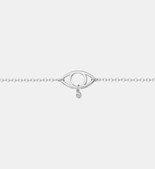 Bracelet souple mono-motif L'oeil en Argent avec diamant blanc La Garçonne Diamant