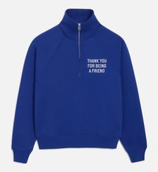 Sweatshirt zippé unisexe en coton "Thank you for being a friend" AMI Paris