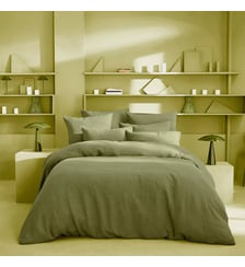 Housse de couette pur lin lavé 165 g/m² uni beige marron Le lin lave taupe Garnier Thiebaut