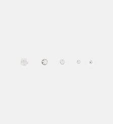 Set de 5 piercings nez strass de zircon et argent garanti 925 Balaboosté