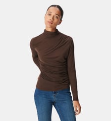 Tee-shirt col montant effets drapés Ikks