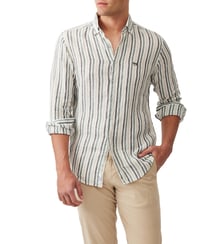 Chemise rayée slim en lin manches longues Gimmerburn Rodd & Gunn